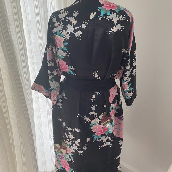 AS NEW SAM WELL SILK LONG ROBE/KIMINO JACKET - ONE SIZE - Picture 9 of 16